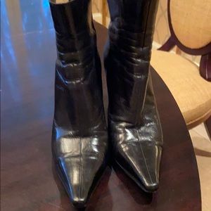 Jimmy Choo black leather booties